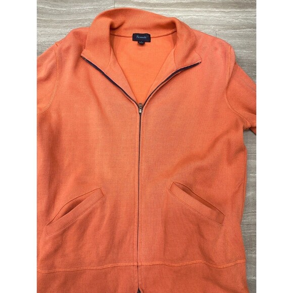 Faconnable Coral Mens Zip Up Sweater Size Small 100% cotton - Picture 4 of 5